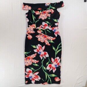 Thalia Sodi Women's Midi Dress Size S Off Shoulder Floral